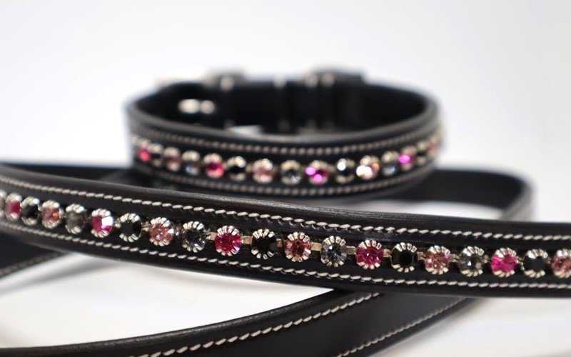 Crystal Embellished Dog Collars and Leashes