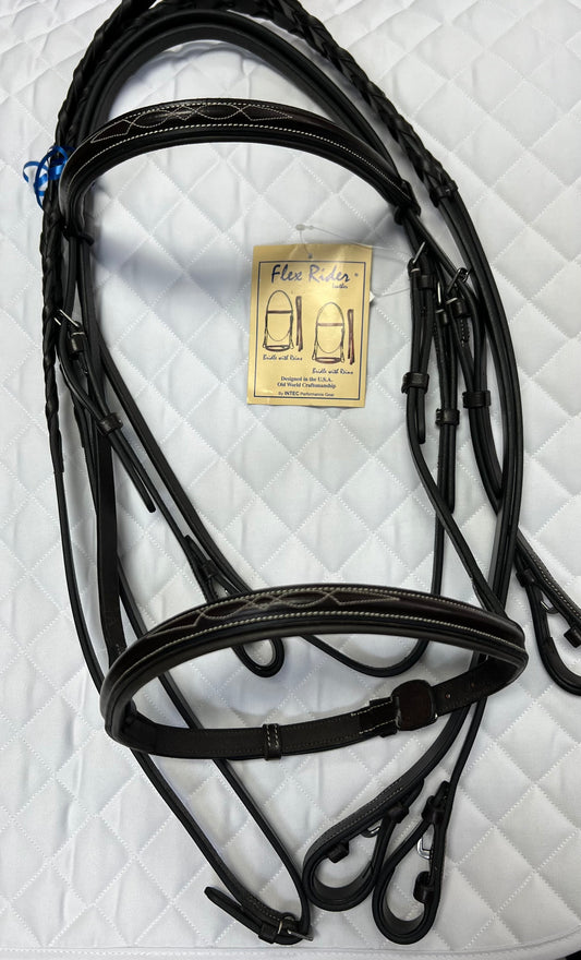 FlexRider Fancy Stitched Raised Snaffle Bridle
