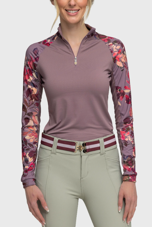 Kastel L/S Raglan Dusty Mauve Watercolor 1/4 Zip