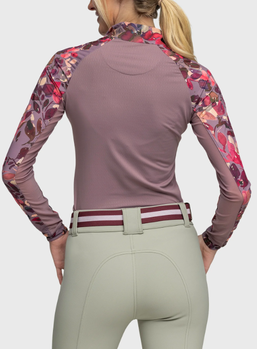 Kastel L/S Raglan Dusty Mauve Watercolor 1/4 Zip