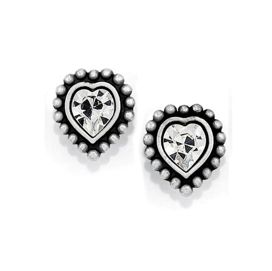 Shimmer Heart Mini Post Earrings | Brighton