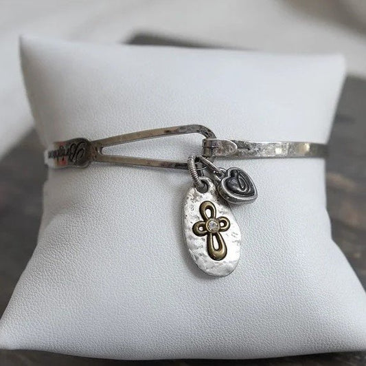 Faith Hope Love Cross Bangle Bracelet | Brighton