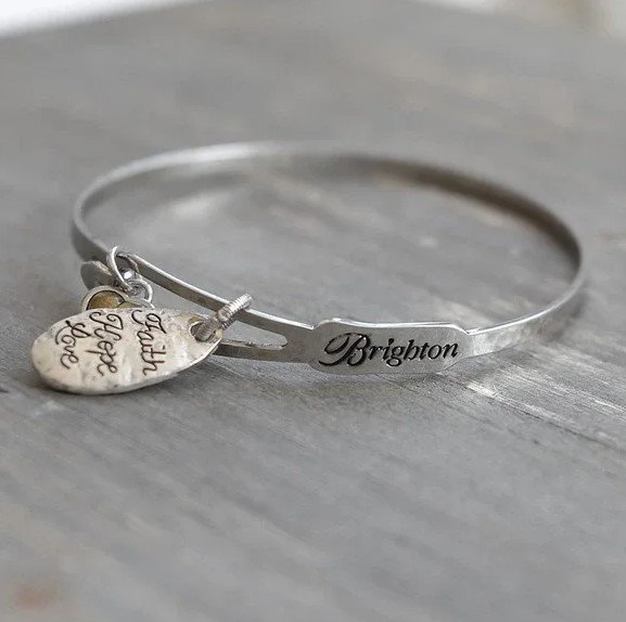 Faith Hope Love Cross Bangle Bracelet | Brighton