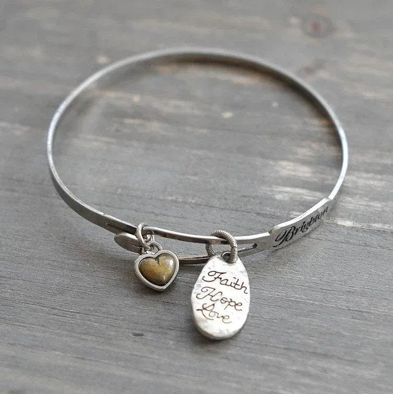 Faith Hope Love Cross Bangle Bracelet | Brighton