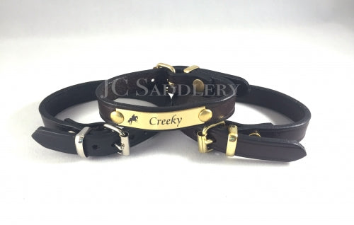 Leather Bracelet with Engraved Plate