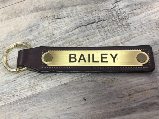 Custom Engraved Leather Key Chain Fob