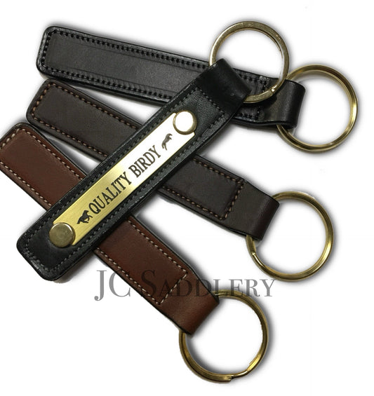 Custom Engraved Leather Key Chain Fob