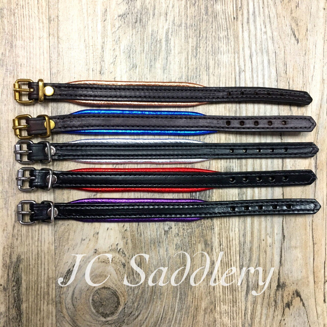 Metallic Padded Leather Bracelet with Custom Engraved Nameplate