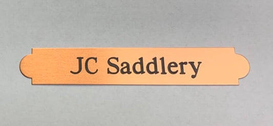 Rose Gold Engraved Tack or Saddle Plate