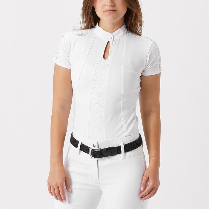 Montar Rae White Competition Shirt Lace Panels