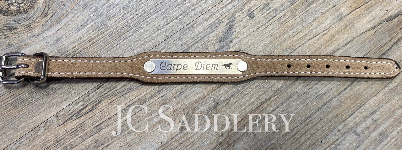 Suede Bracelet with Custom Engraved Nameplate
