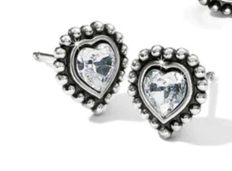 Shimmer Heart Mini Post Earrings | Brighton