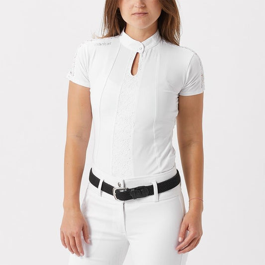 Montar Rae White Competition Shirt Lace Panels